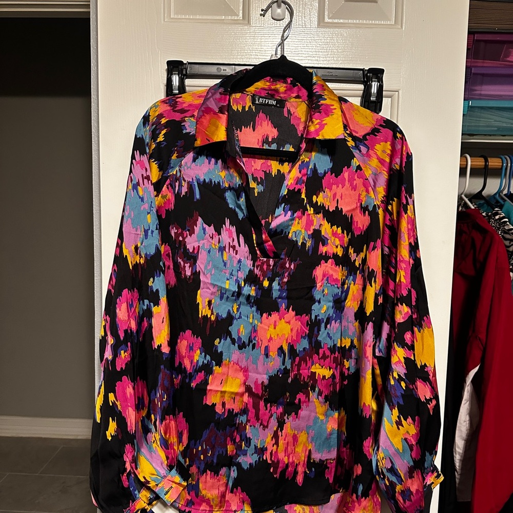 Multicolor Abstract Women's Top
